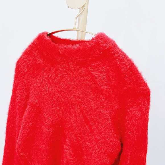 Authentic Lowrys Farm red faux fur furry sweater - Picture 2 of 4